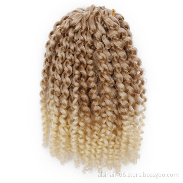 Aisi Hair Wholesale 12 Inch High Quality Marly Bob Heat Resistant Fiber Ombre Blonde Synthetic Crochet Braiding Hair Extensions